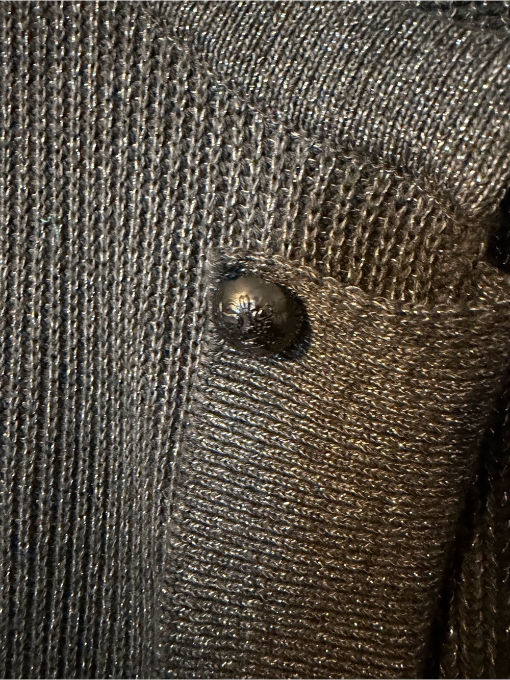 Vince Camuto Women's Charcoal Metallic Button-Detail Cardigan - Picture 3 of 5
